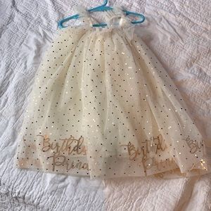 Mud Pie Birthday Princess Dress Party Gold Polka